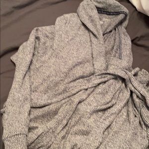 Heather navy grey robe and slippers